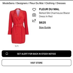 Fleur Du Mal Silk Belted Charmeuse Blazer Dress In Red